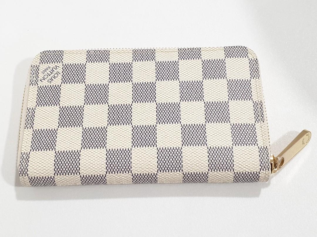 Louis Vuitton Zippy Coin Wallet Purse N60098 Azur Damier Azur Tahiti Cream Pink