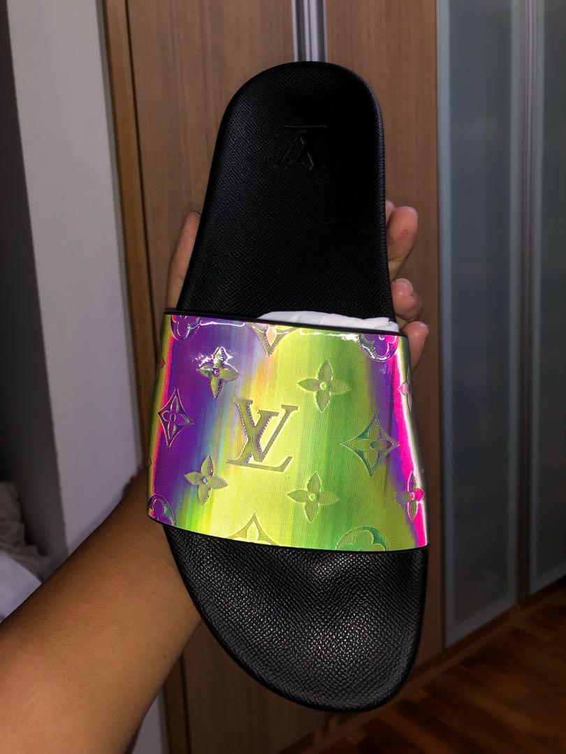 LV prism slides, Men's Fashion, Footwear, Flipflops and Slides on Carousell