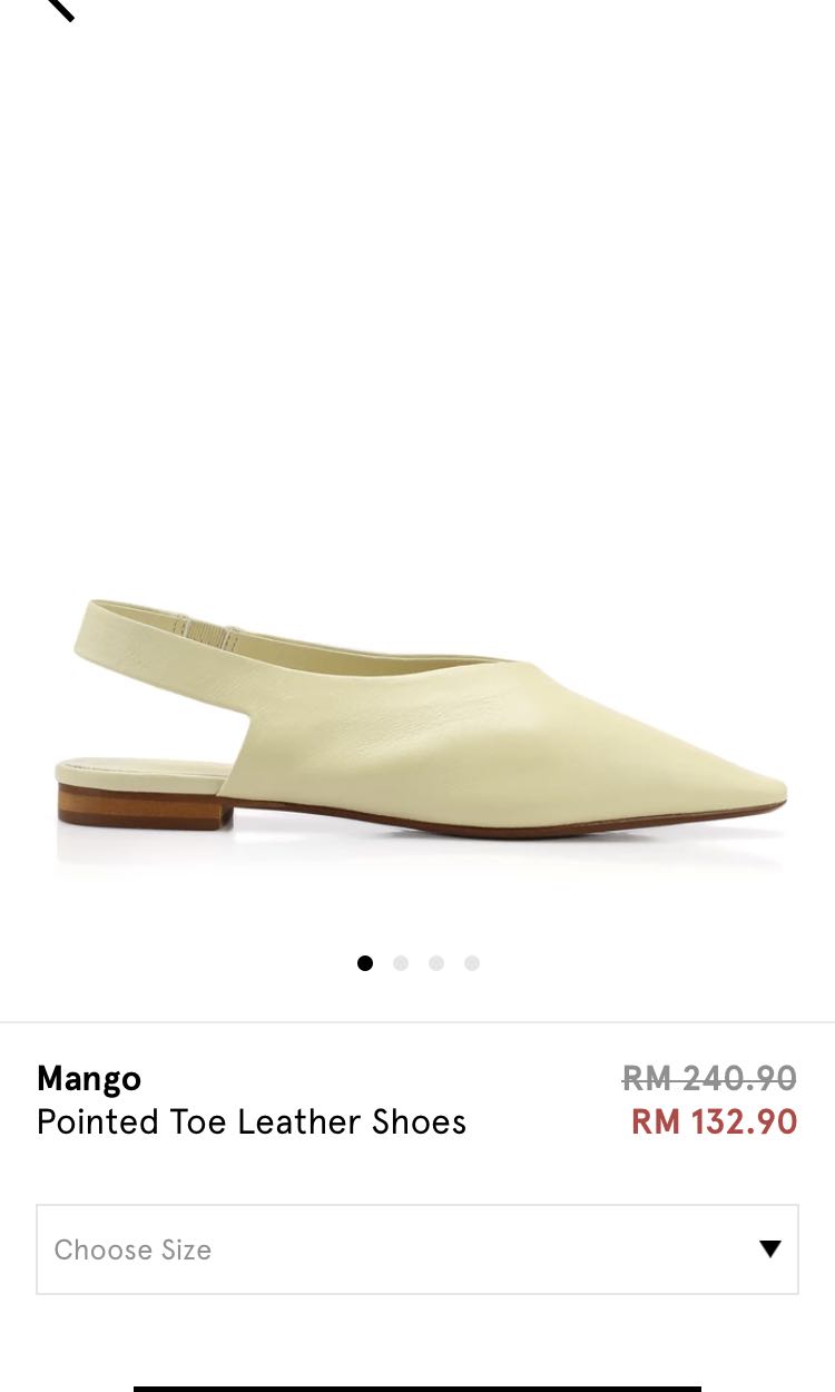 mango pointed toe leather shoes