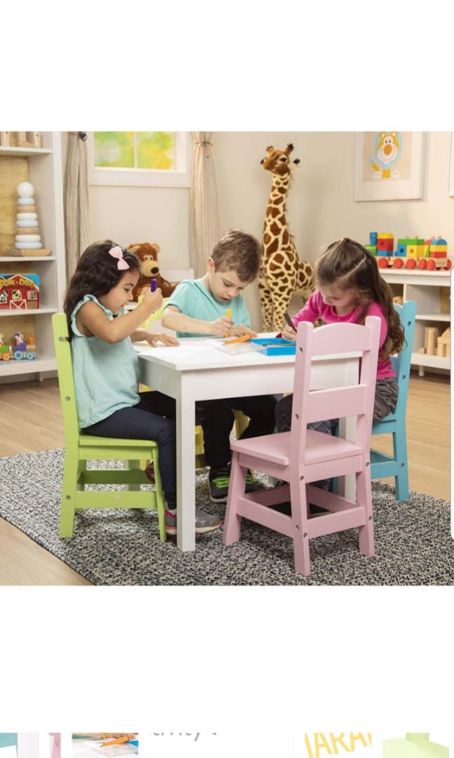 melissa and doug white table and chairs