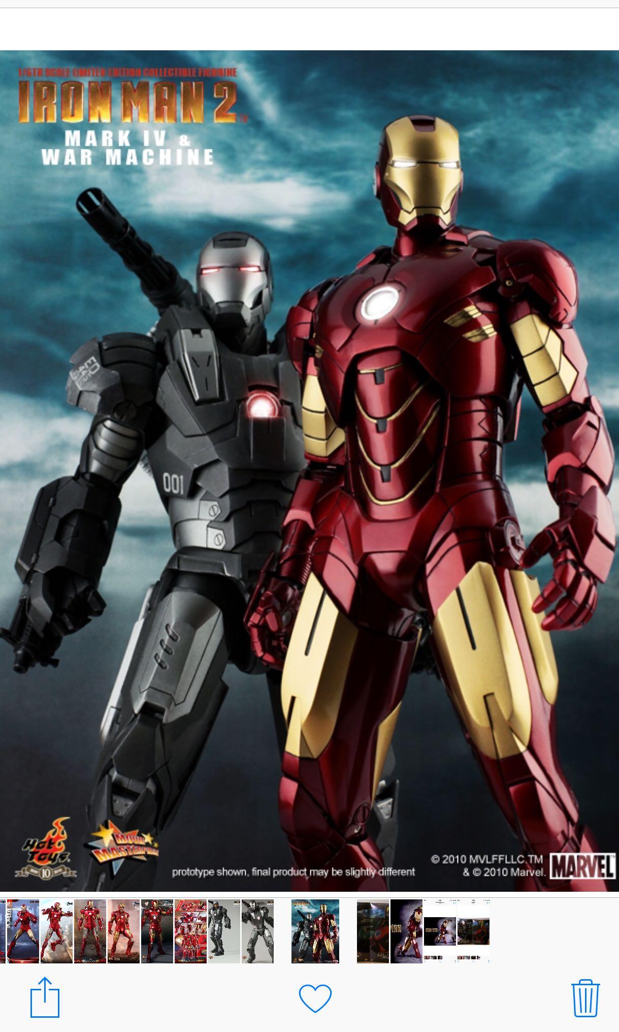 Mib Hot Toys Iron Man 2 Mark Iv And War Machine 16th