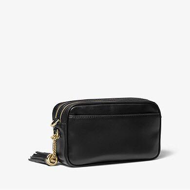 Small rose studded leather camera bag deals
