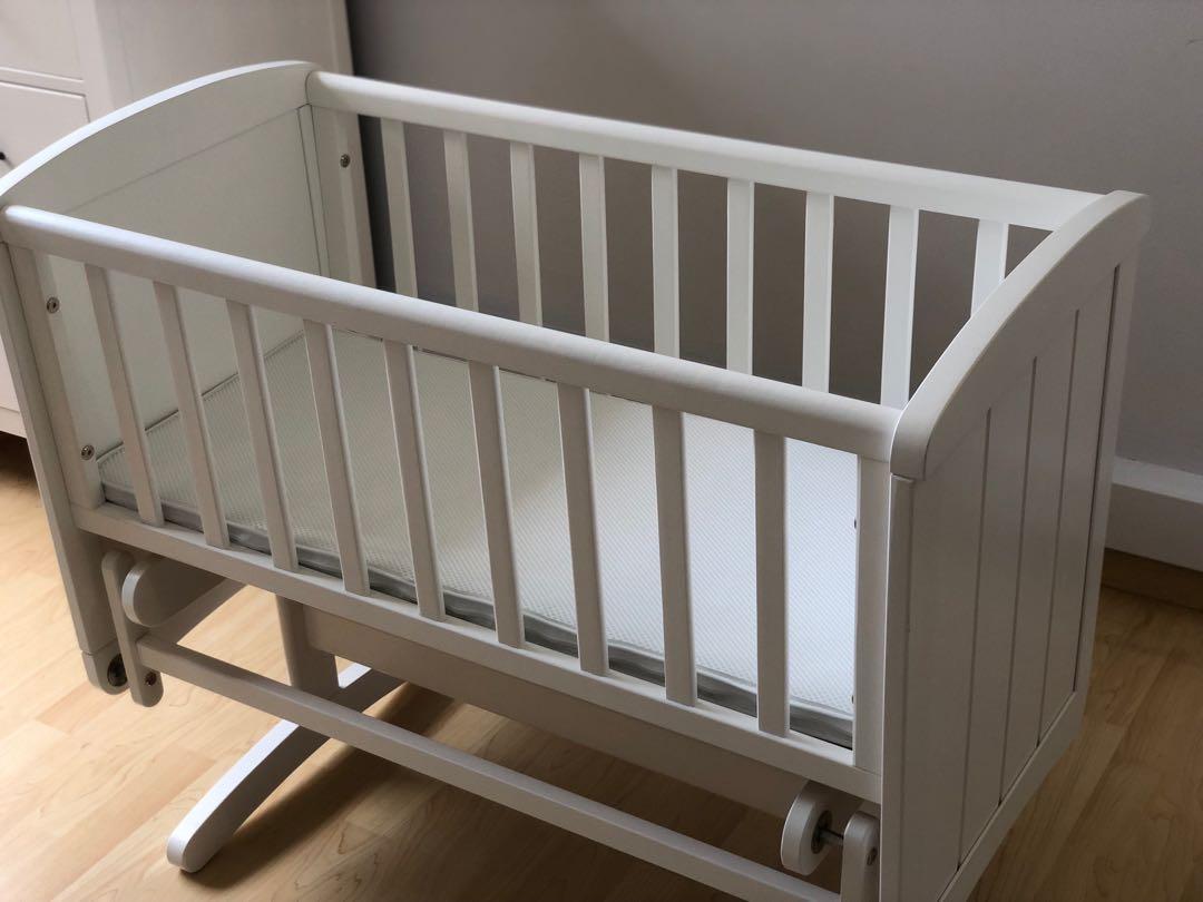 Mothercare Deluxe Gliding Crib White Babies Kids Cots