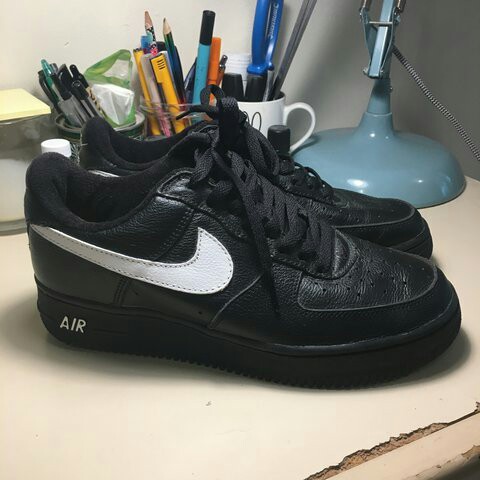 black airforces with white tick