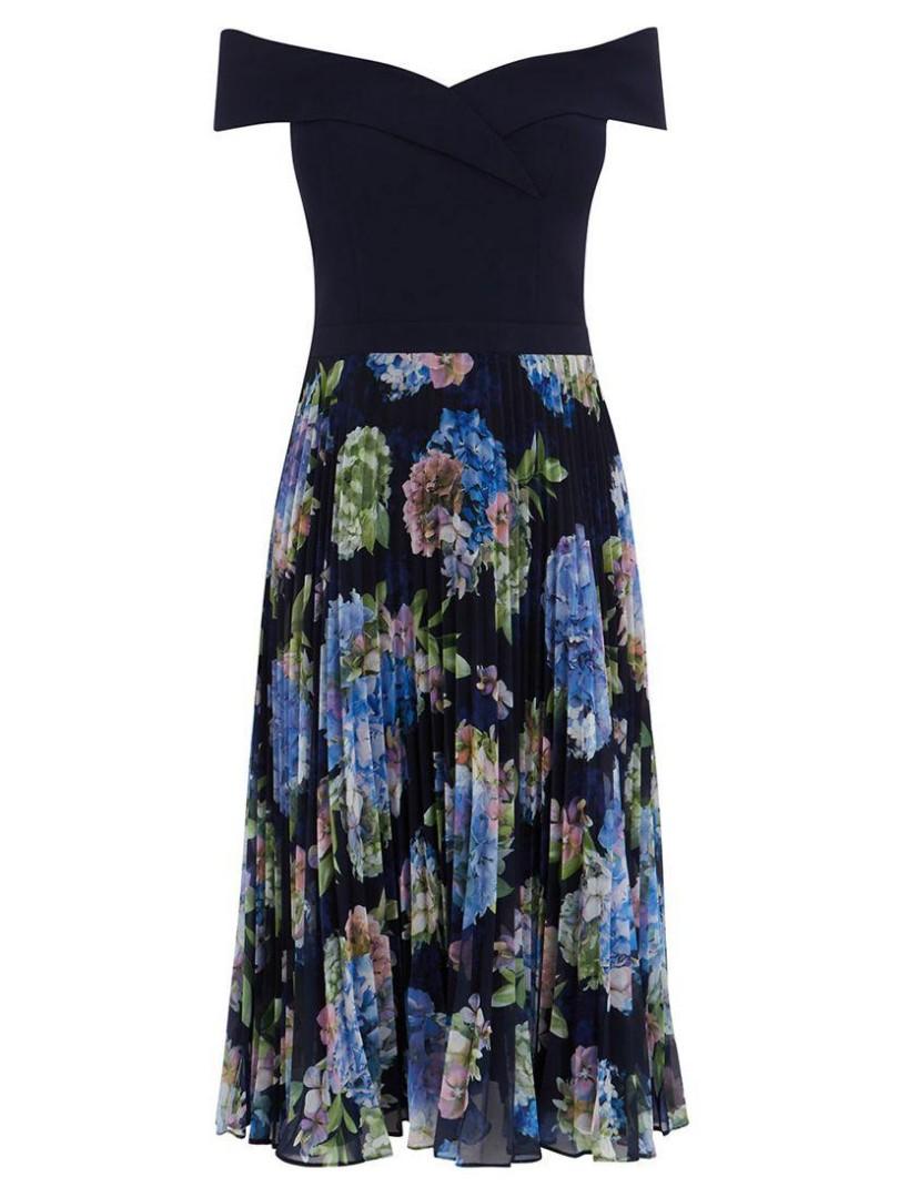 Oasis hydrangea pleated dress hot sale