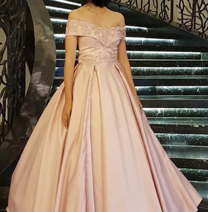 old rose ball gown