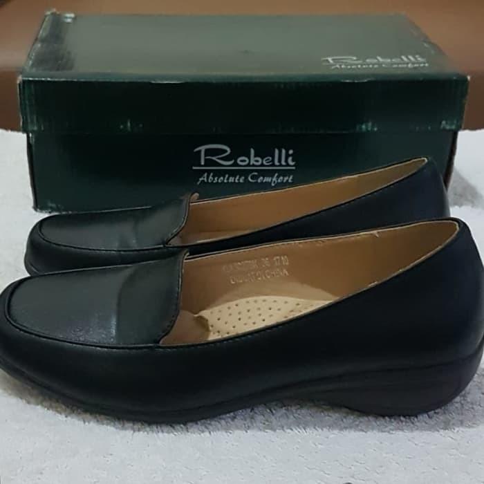 Robelli Sepatu Kerja Slip On Casual Kulit Wanita Size 36 Black