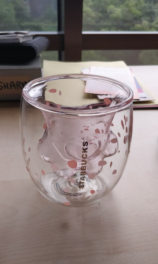 Starbucks Cat Paw Glass Cup, Home Appliances, Kitchenware ...