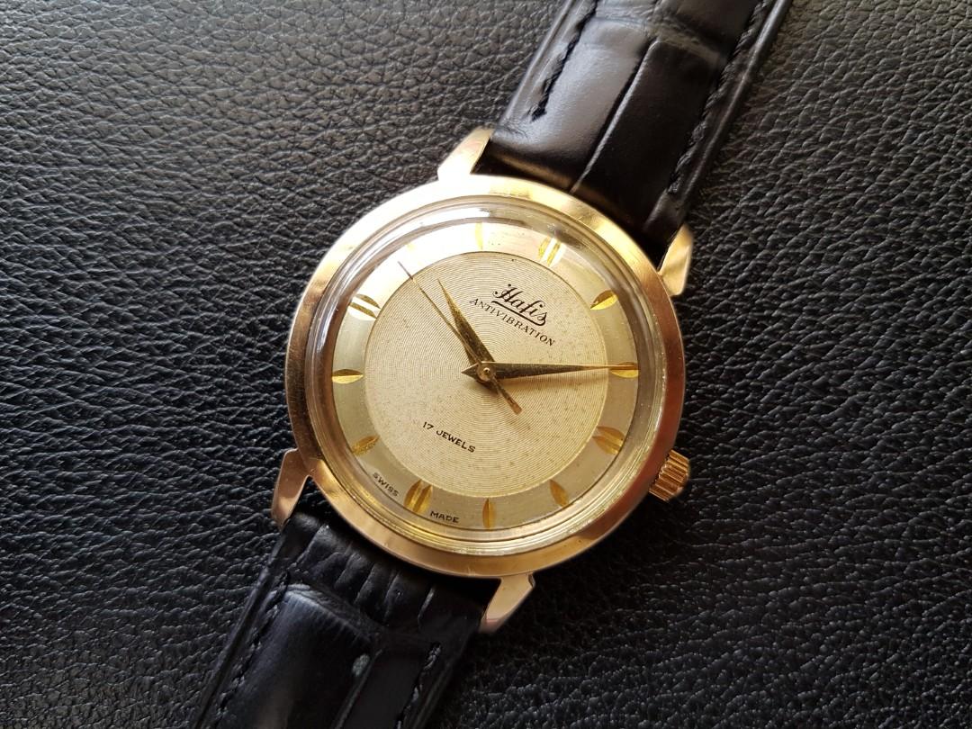 Vintage Hafis antivibration hand wound gp gents watch Women s