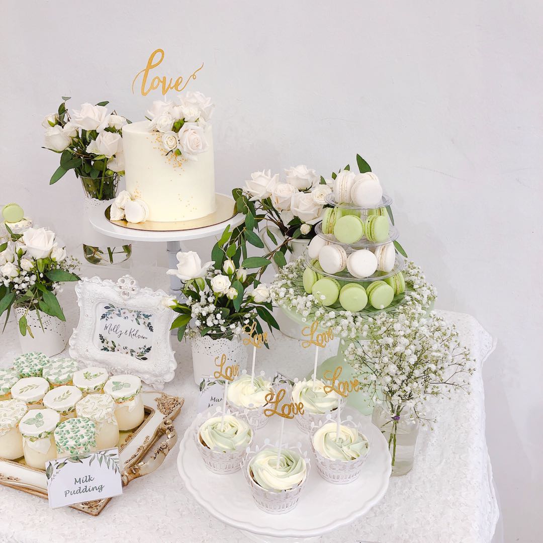 White Wedding Dessert Table White Flower Theme 21st Birthday