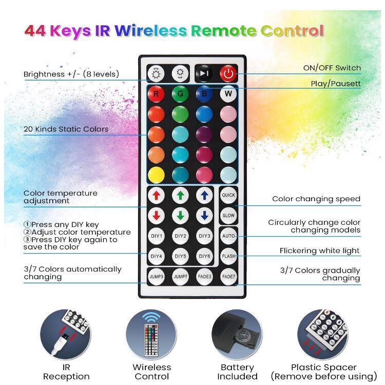 [A077]Elfeland LED Strip Lights Kit, Furniture & Home Living, Lighting