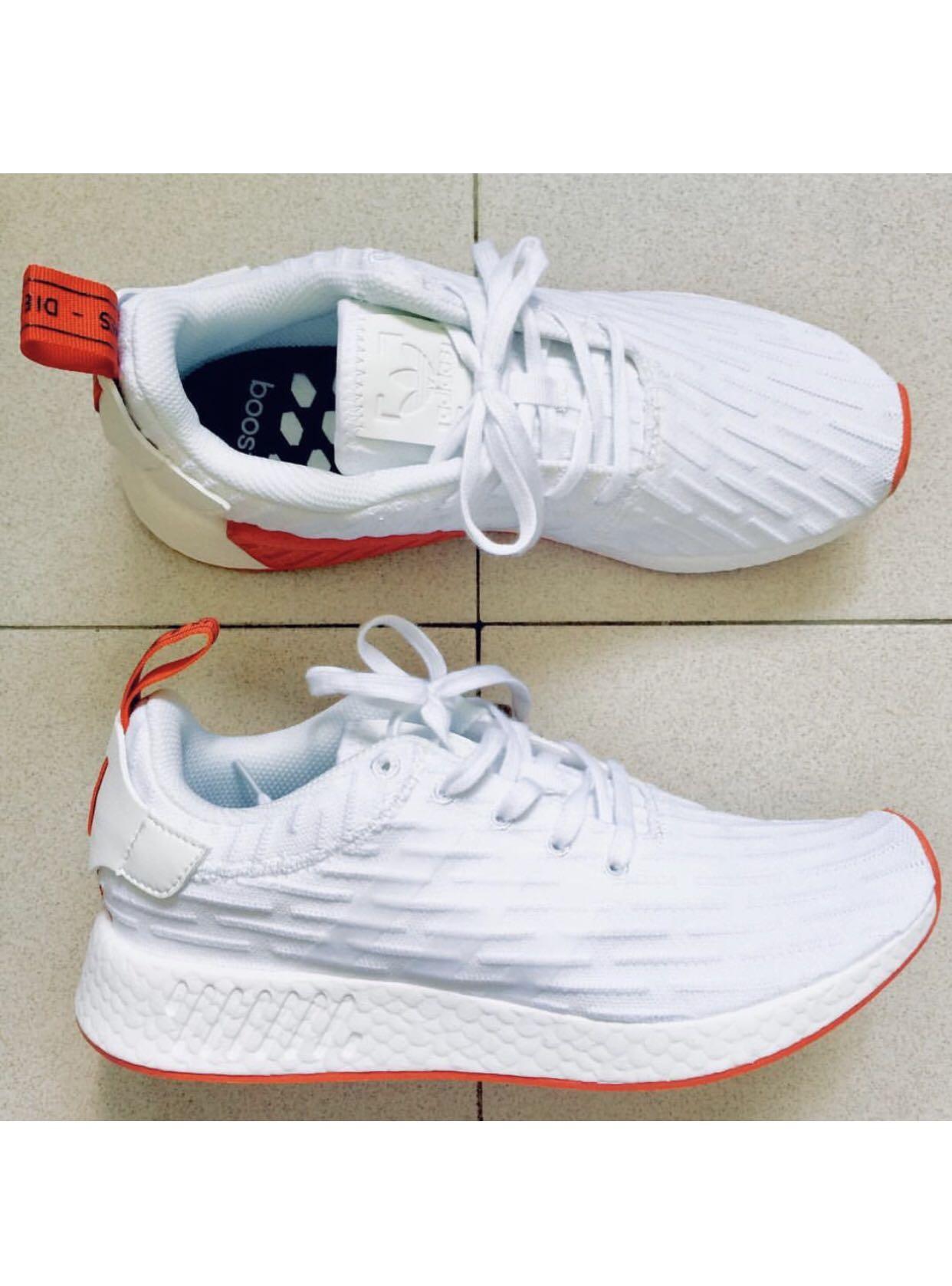 nmd r2 white red