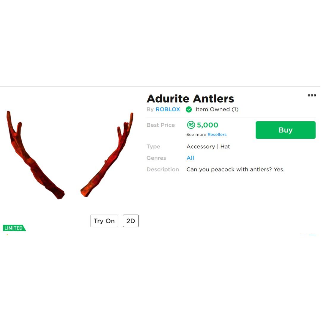 Adurite Antlers From Roblox Video Gaming Gaming Accessories Game Gift Cards Accounts On Carousell - next sale for antlers roblox