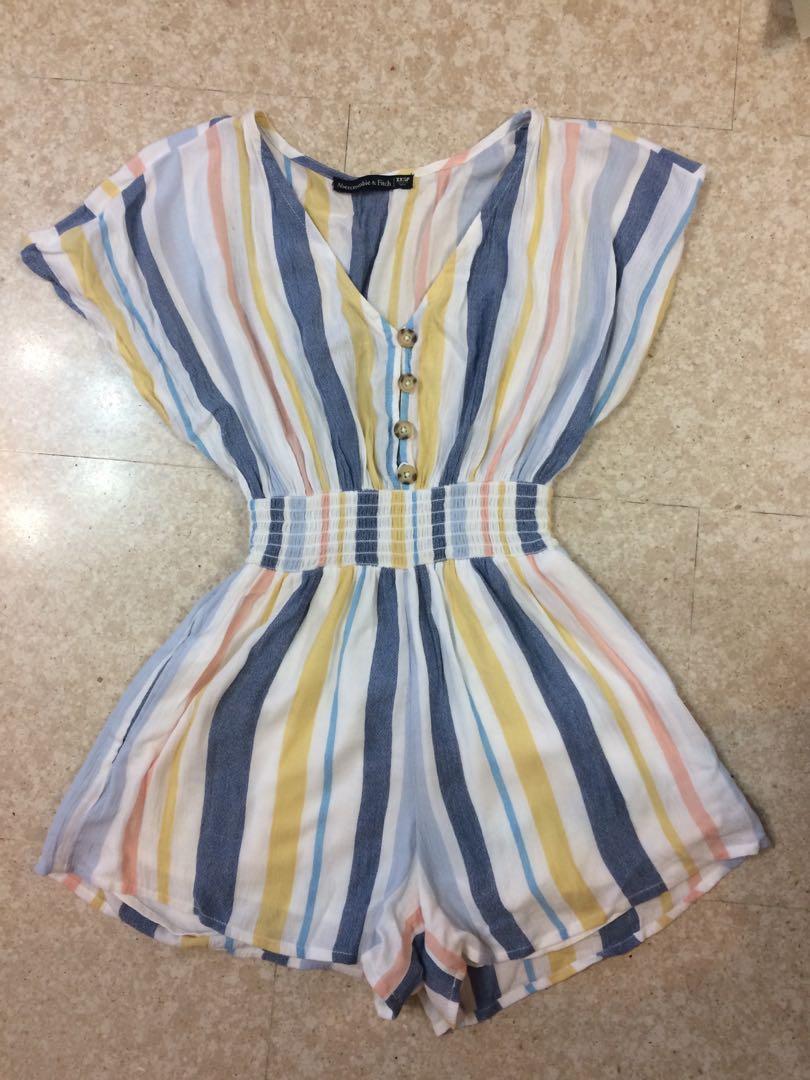 hollister striped jumpsuit