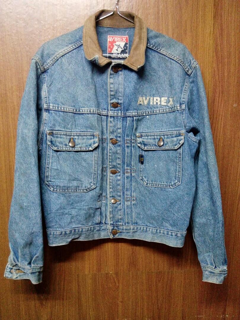Avirex Denim Jacket Men s Fashion Tops Sets Hoodies on Carousell
