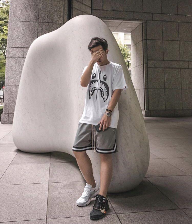 Bape bicolor shark tee clearance