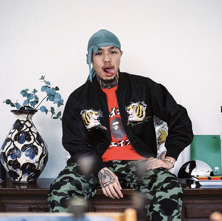 bape tiger embroidery reversible light bomber