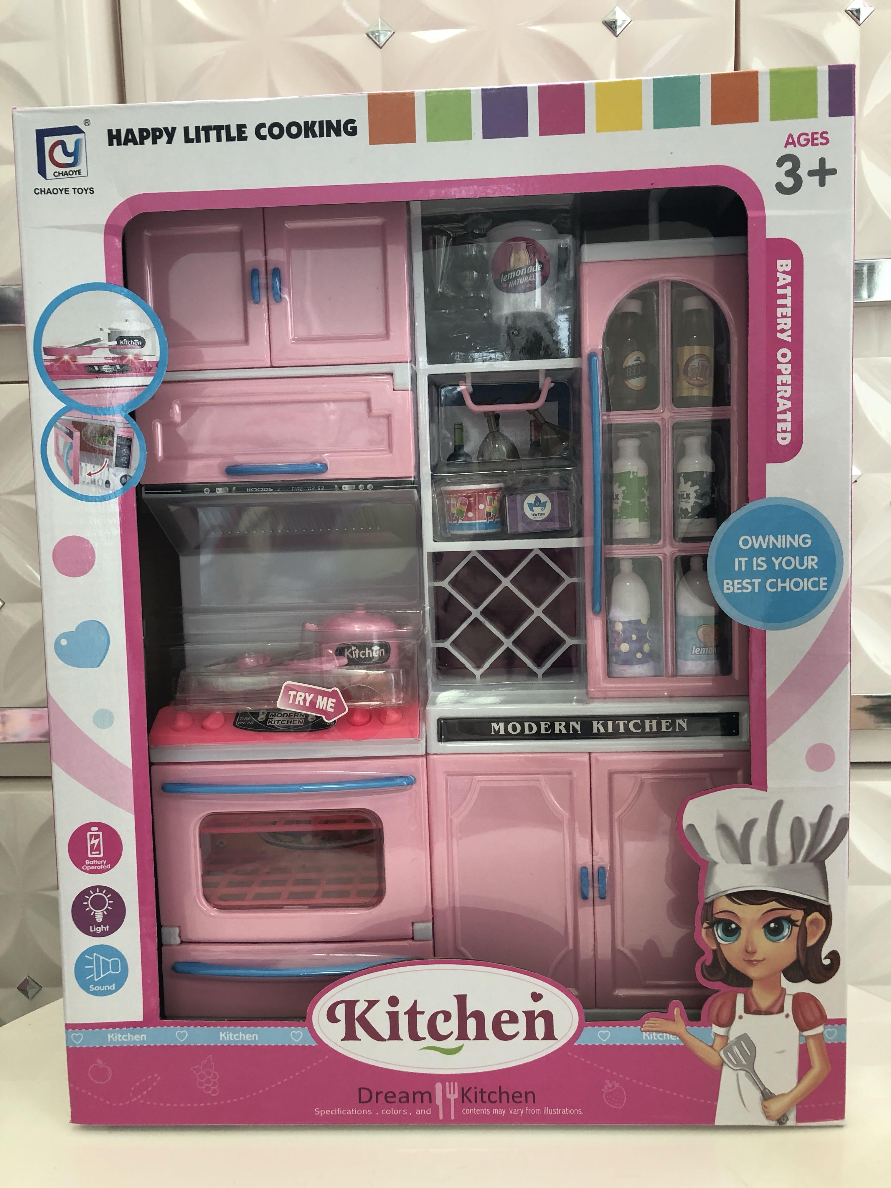 barbie doll and kitchen