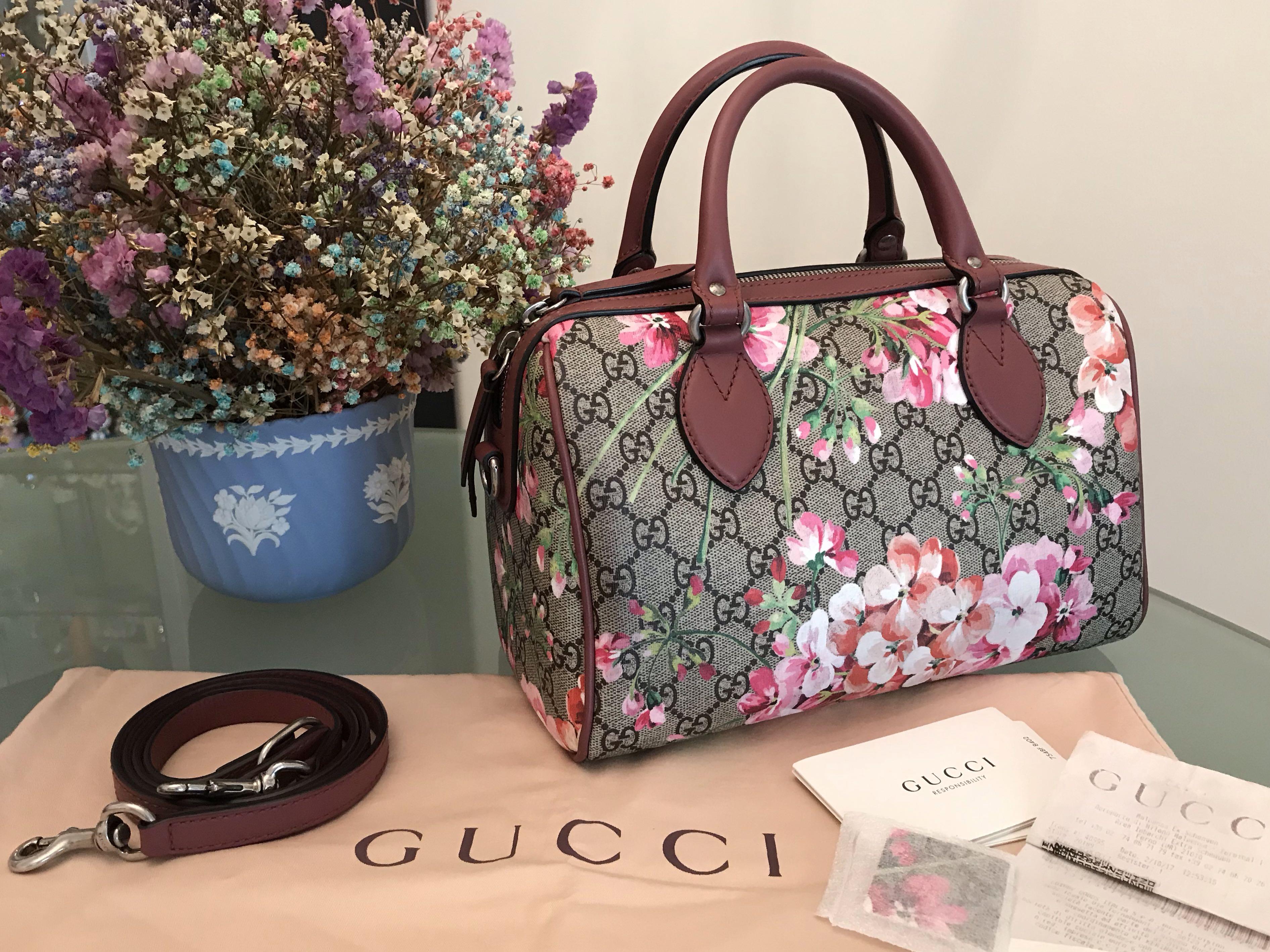 gucci pink flower bag