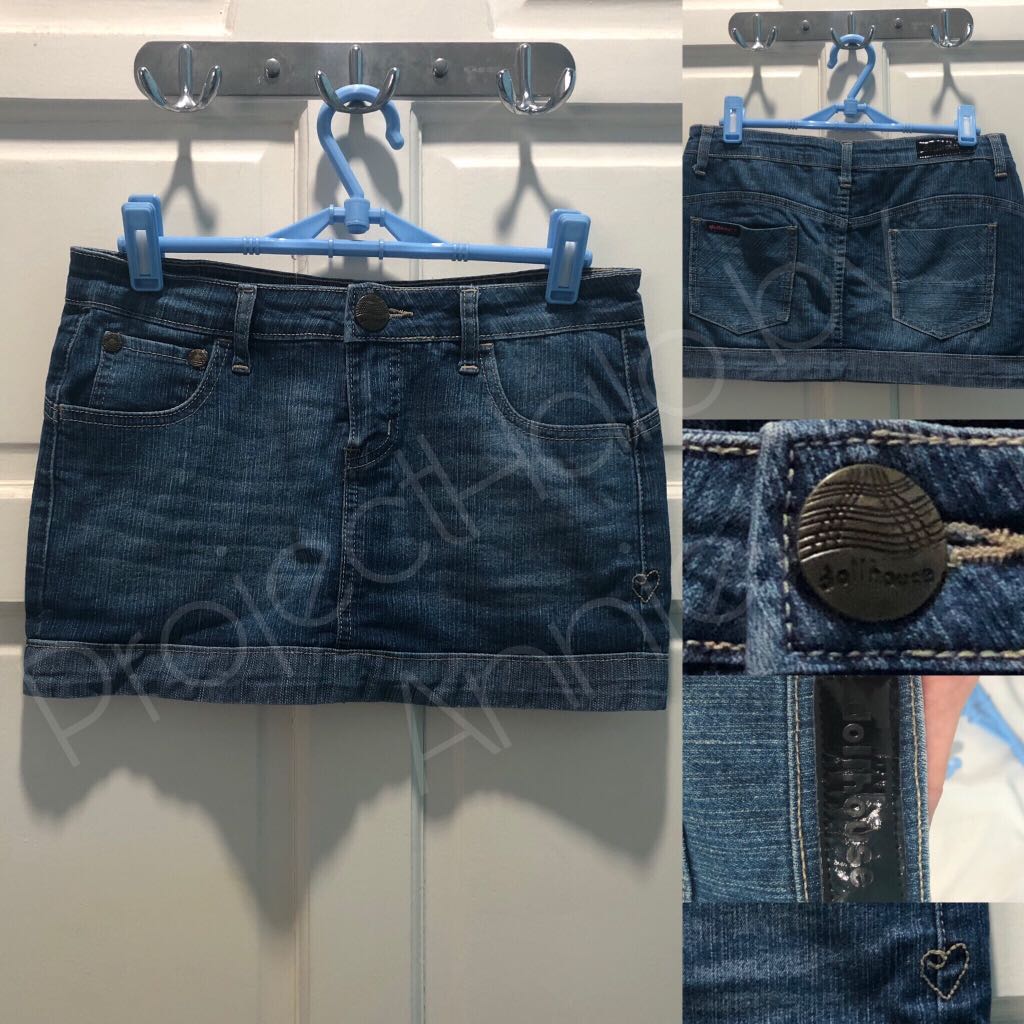 Dollhouse denim mini skirt, Women's Fashion, Bottoms, Skirts on Carousell