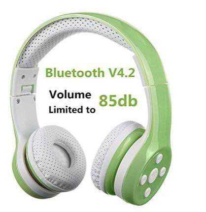 E2263 Kids Bluetooth Headphone Hisonic kids wireless headphones Foldable kids headphones with music share port and Built in Microphone for calling Green Audio Headphones Headsets on Carousell