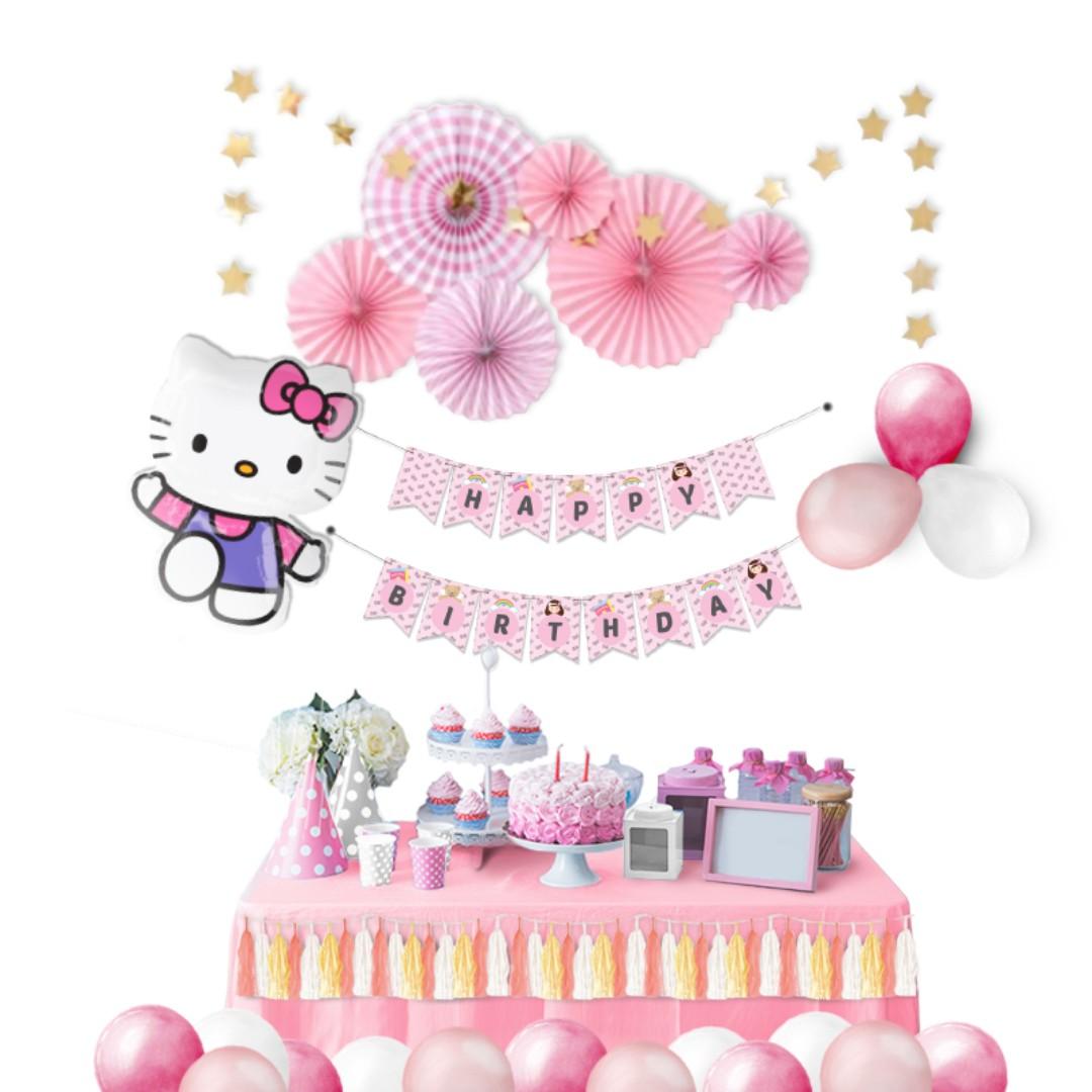 Easy Peasy Party Decor In A Box Pink Hello Kitty Celebration