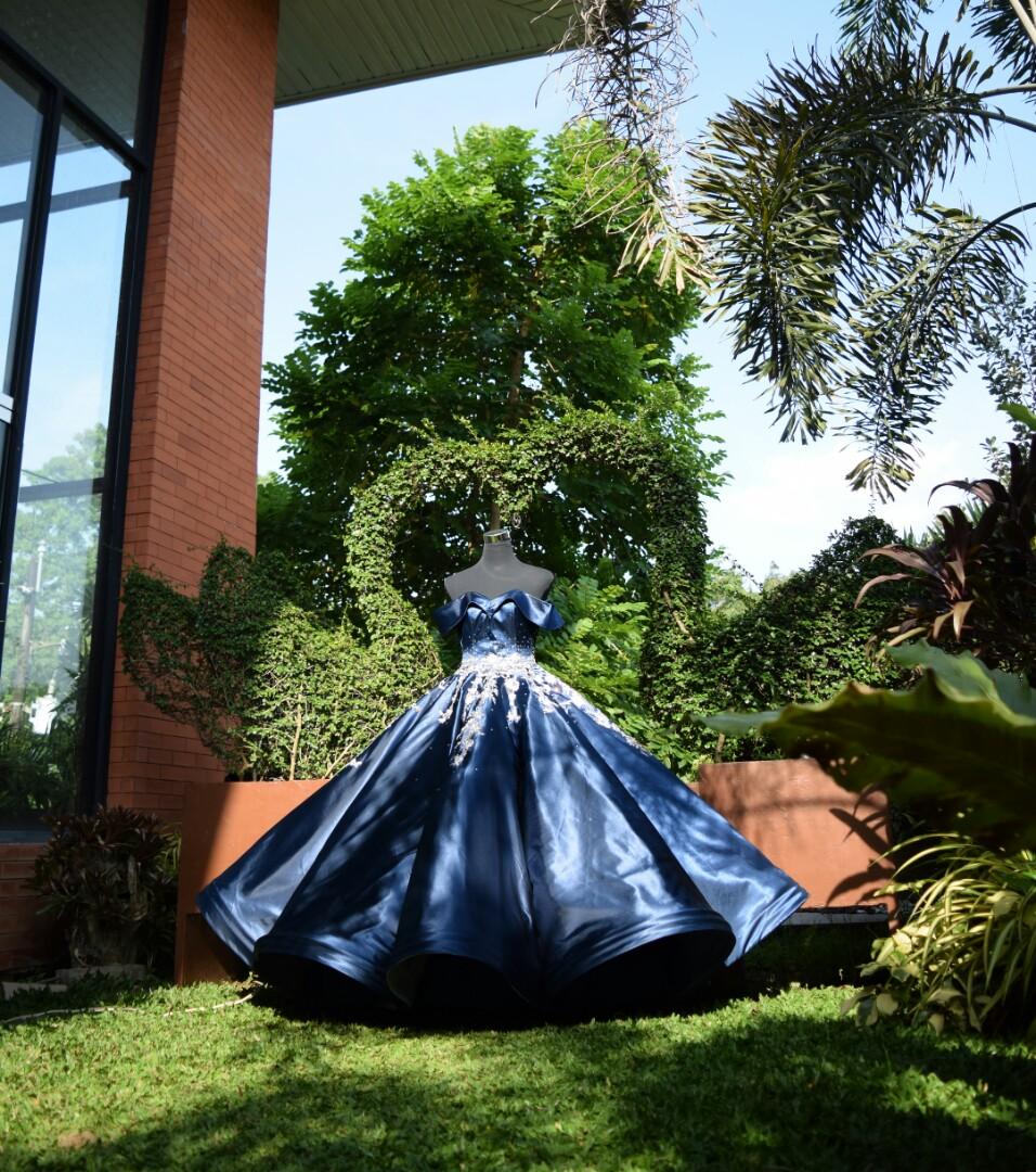 midnight blue ball gown