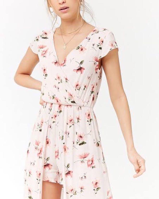 Forever 21 Floral Romper Maxi Dress
