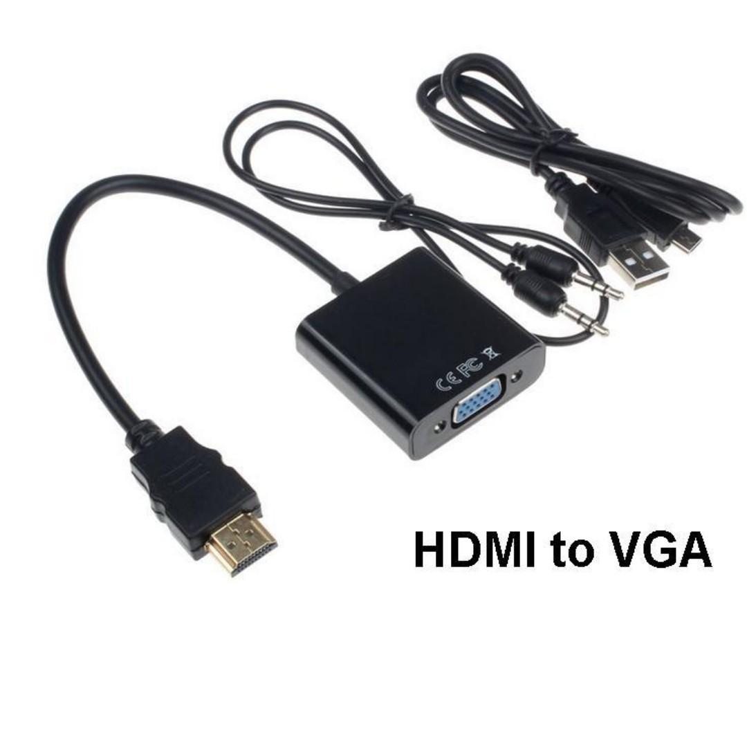 Hdmi To Vga Adapter Video Converter From Hdmi To Vga Connector With Audio And Micro Usb Powered For Pc Laptop Monitor Electronics Computer Parts Accessories On Carousell