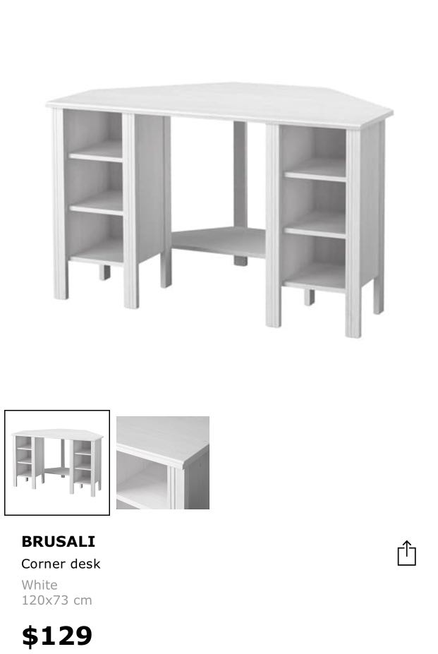 IKEA corner Study Table, Furniture & Home Living, Furniture, Tables