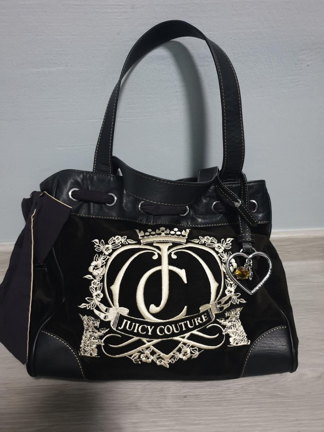 JUICY COUTURE Large Black Bag Purse Pocketbook Deboss LOGO Day Dream Coho  R$70 | eBay