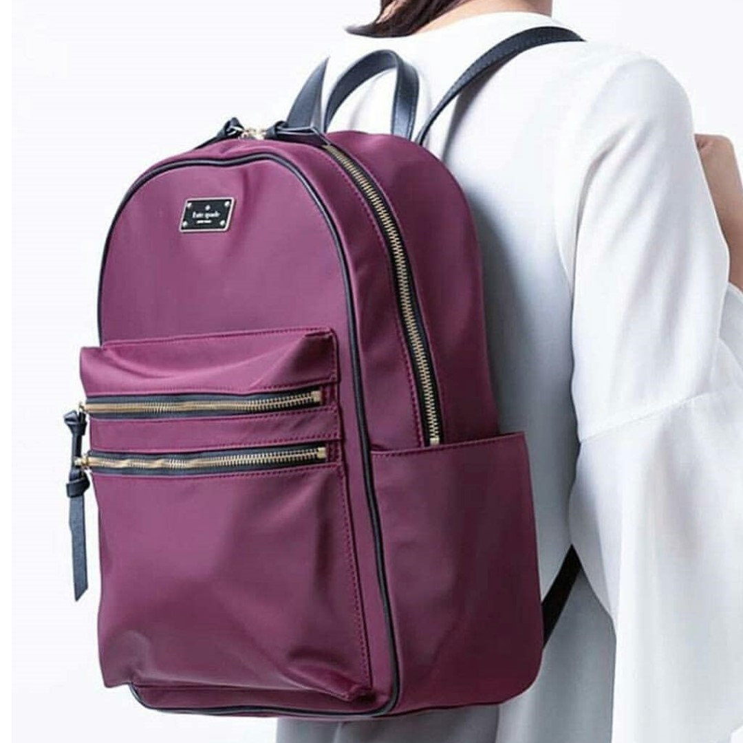 KATE SPADE Large Bradley Wilson Road Deep Plum Nylon Backpack, Women's  Fashion, Bags & Wallets, Backpacks on Carousell