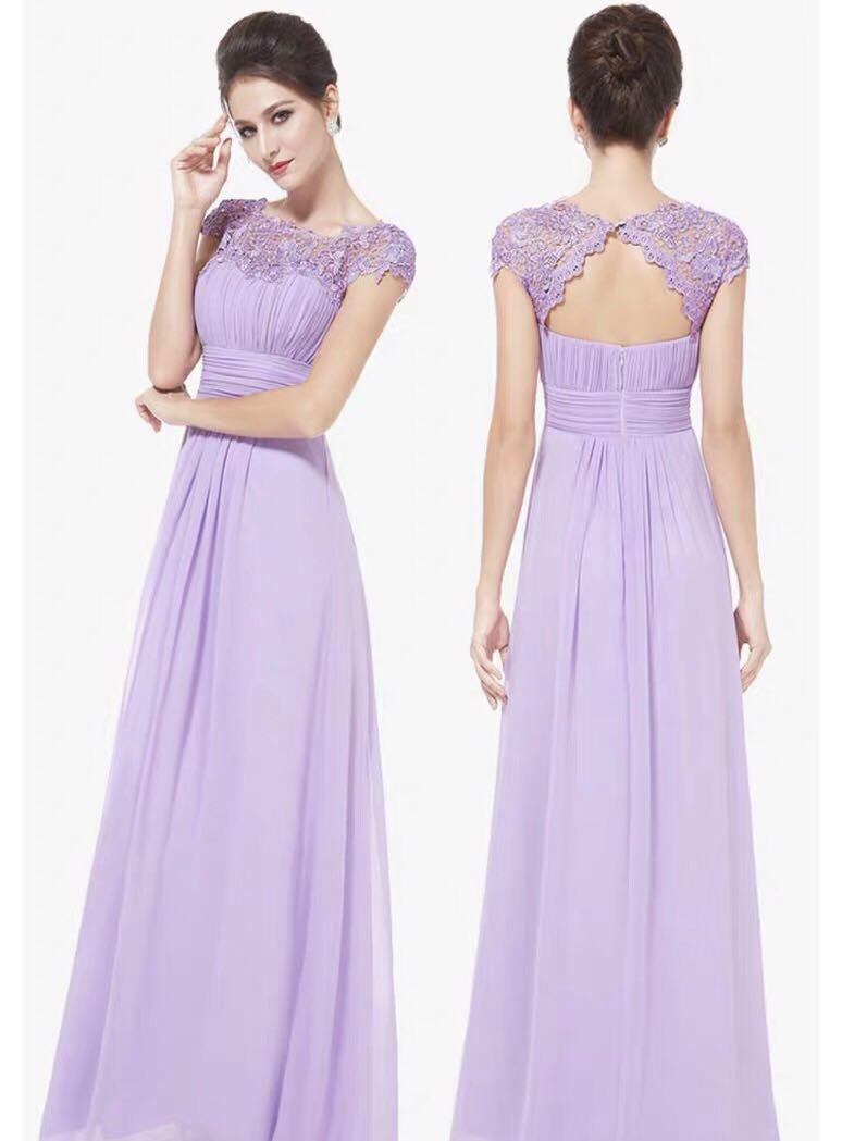 plain purple gown