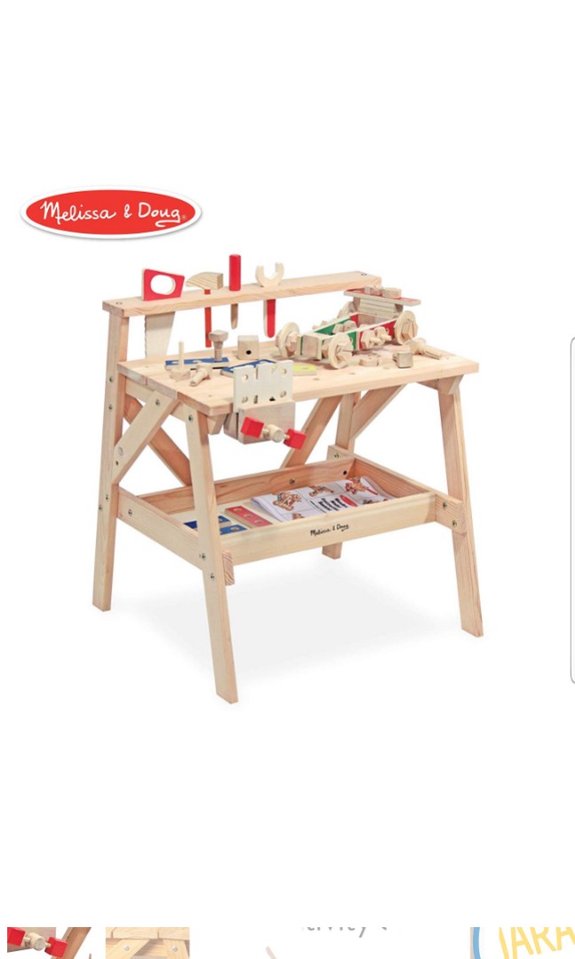 melissa & doug solid wood project workbench play building set