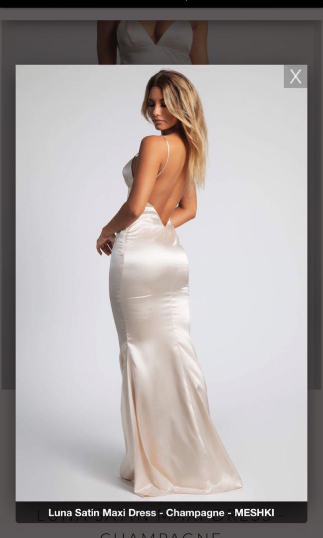 Meshki Luna Satin Maxi Dress Champagne Women s Fashion Clothes on Carousell