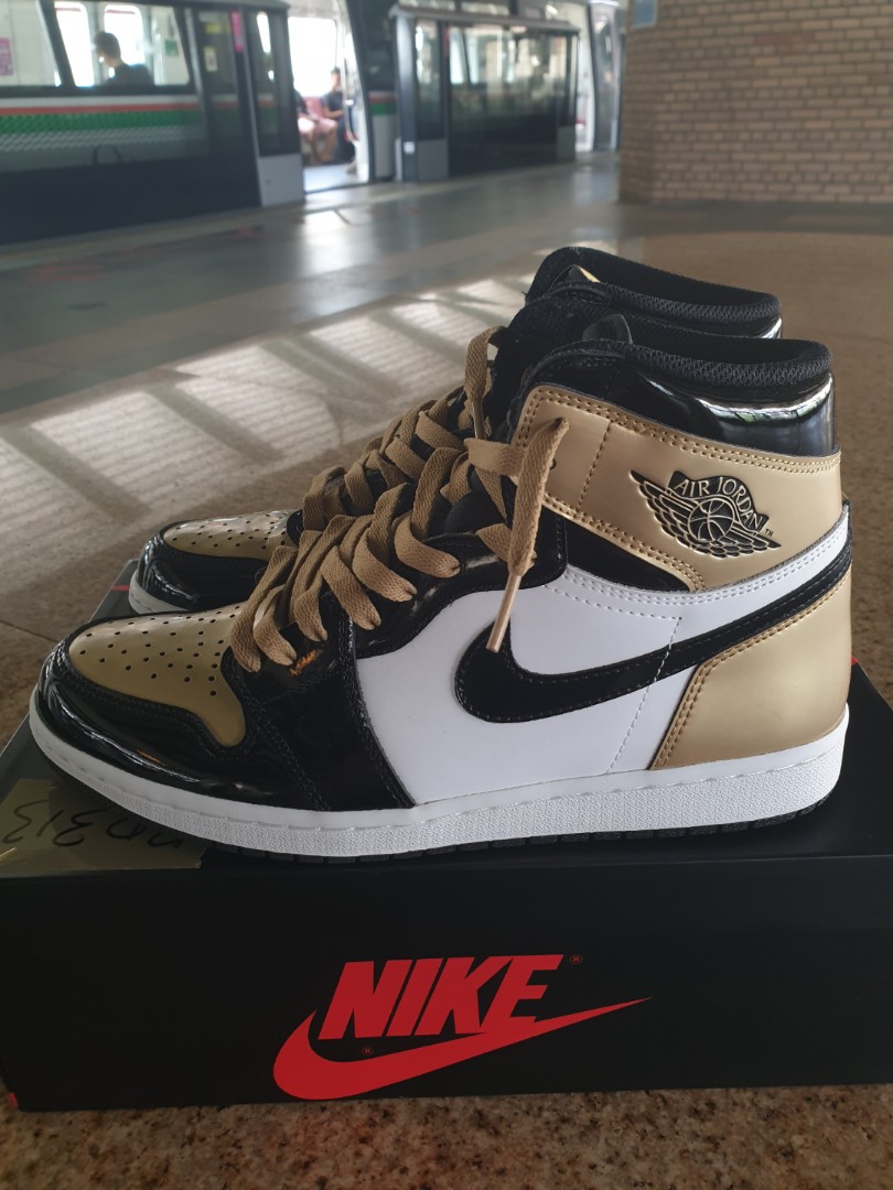 womens gold toe jordan 1