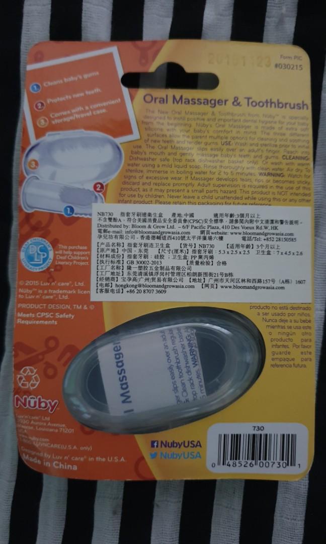 NUBY Oral Massager & Toothbrush (Category: Baby Toiletries & Grooming) located in Manila. Submitted by aryv07 (Listing ID 236690806, Image 2). Description: .