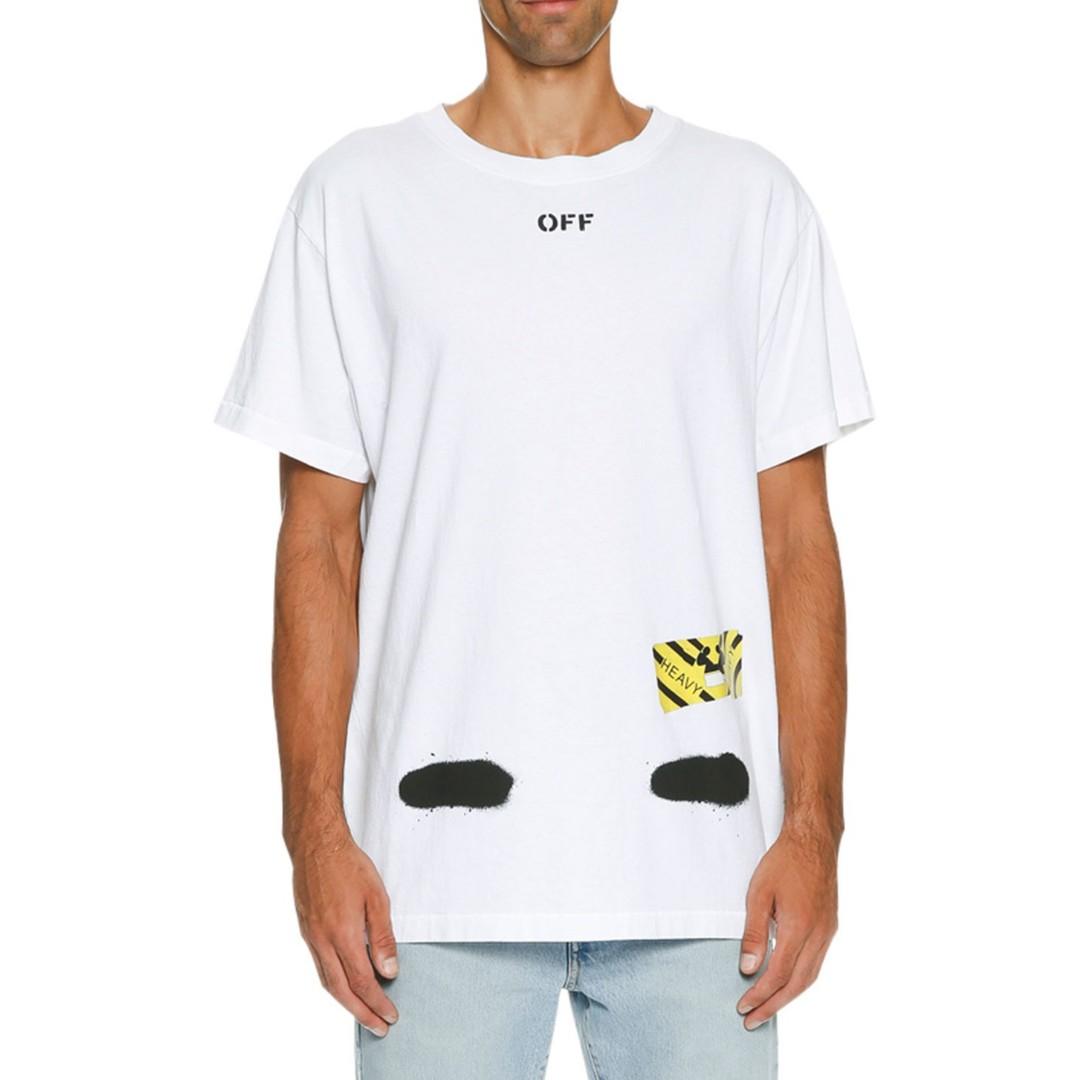 Off White Diagonal Spray Tee - White