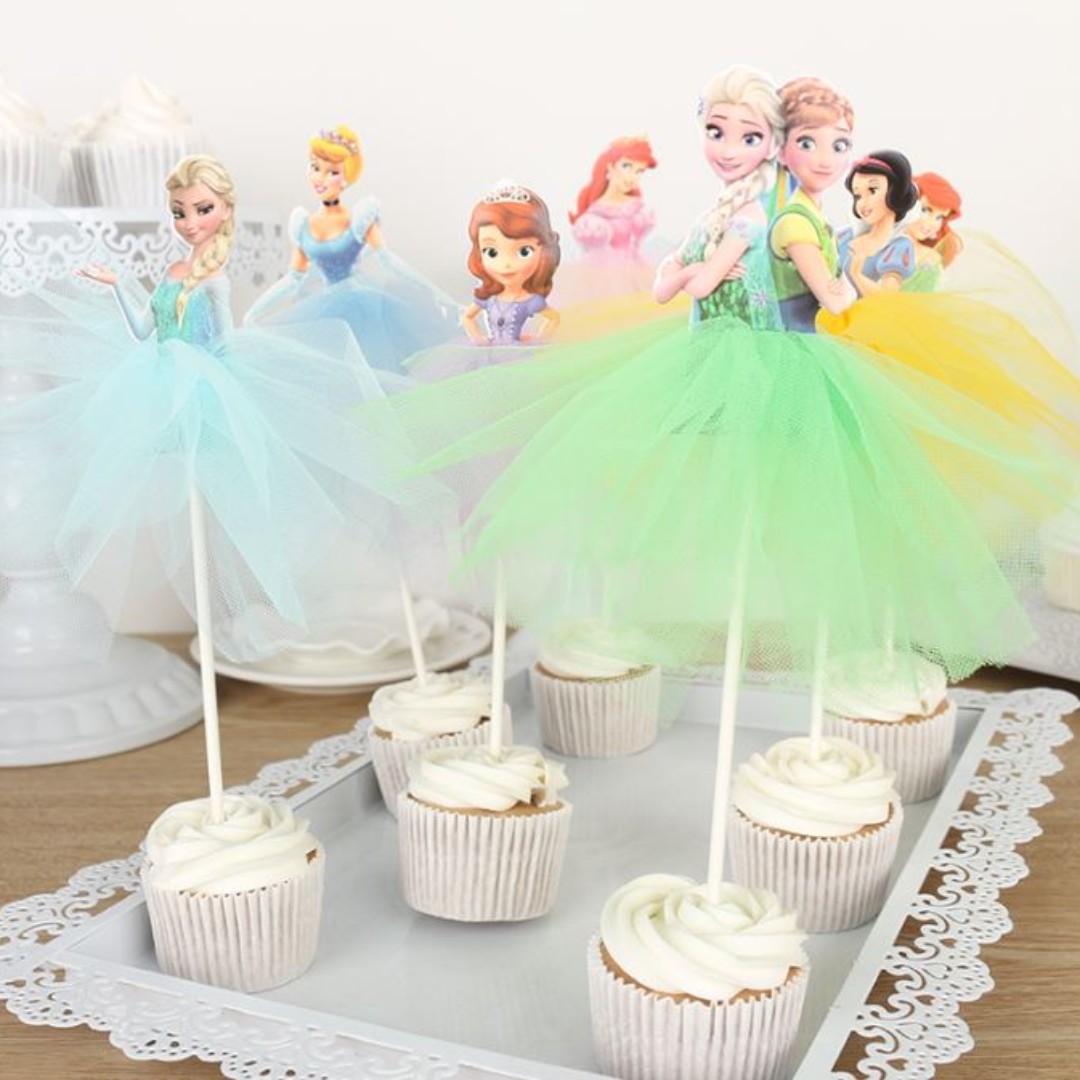 Princess Snow White Sofia Cinderella Little Mermaid Ariel Elsa Frozen Anna With Mesh Skirt Cake Toppers Cupcake Topper Design Craft Others On Carousell - cake mesh roblox