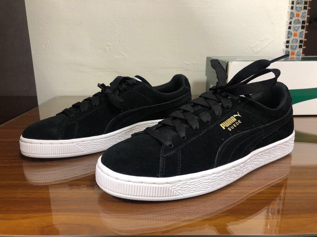 Puma suede hotsell classic plus black