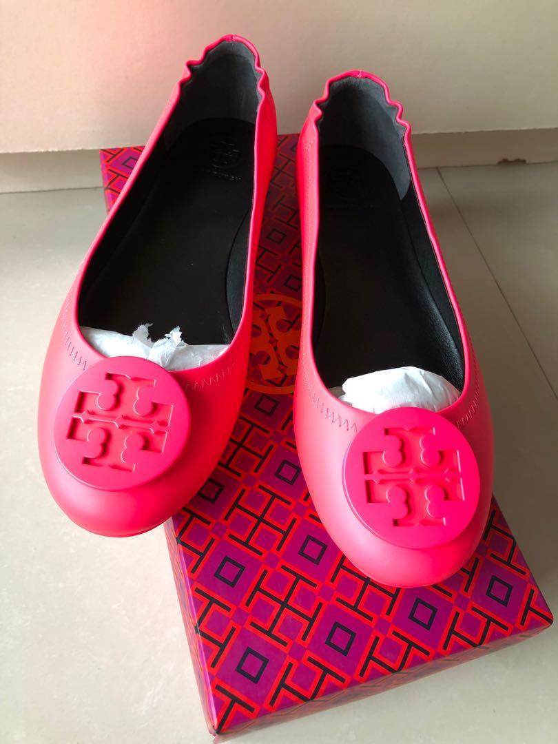 Tory Burch Neon Pink Flats Luxury Sneakers Footwear on Carousell