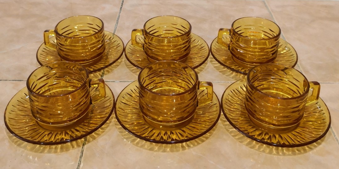antique retro vereco tea set 6, Furniture & Home Living, Kitchenware