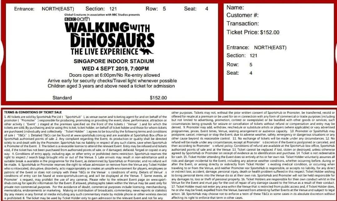 walking with dinosaurs tickets