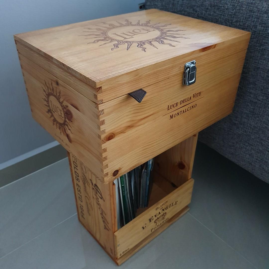 wine box side table