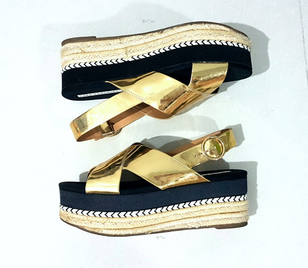 zara gold strappy sandals