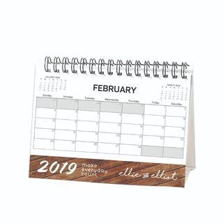 Personalized Desk Calendars - Rustic Wood