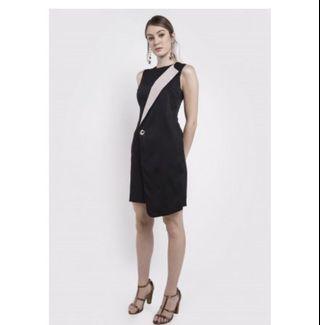Classic Megane Abela Overlap Dress - Black