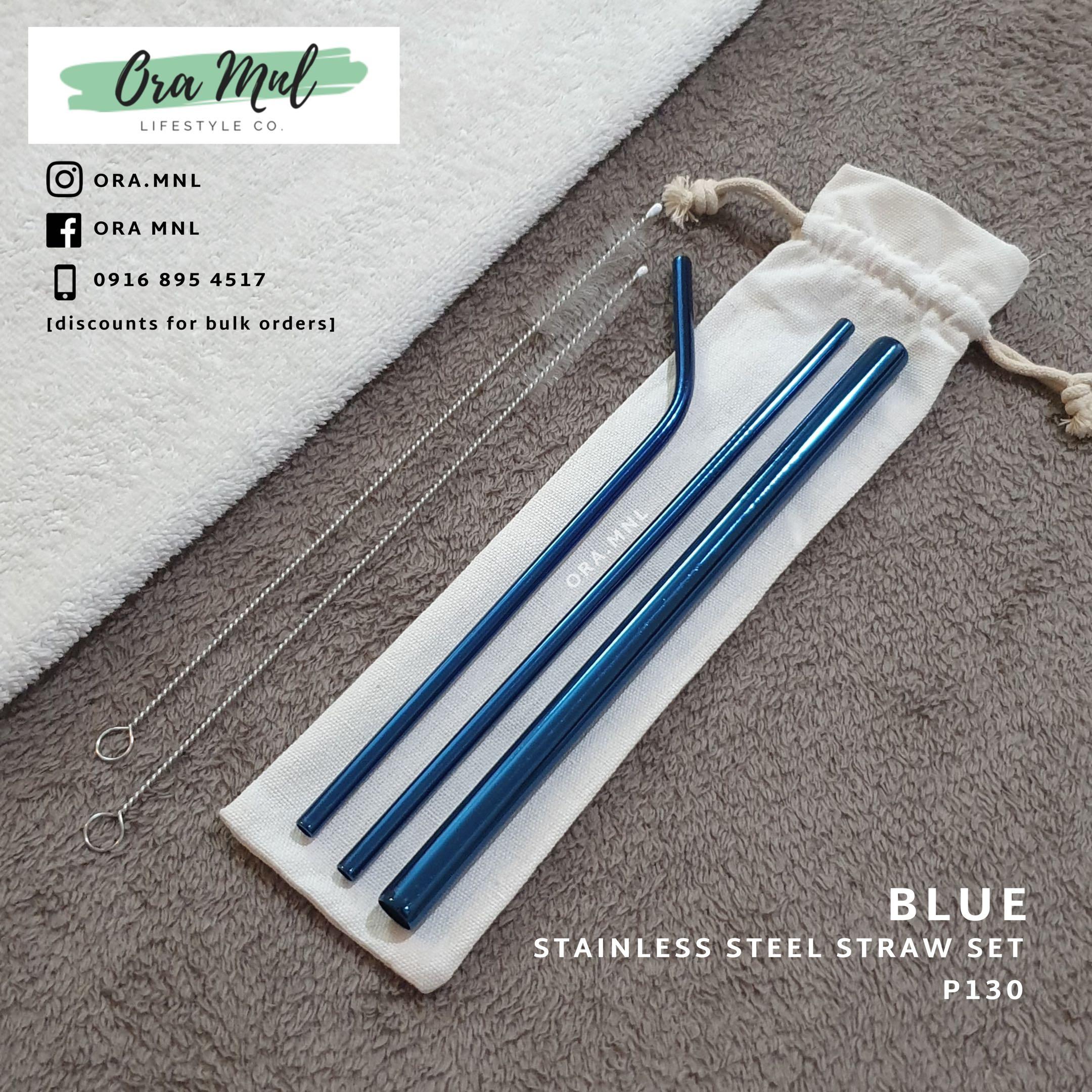 6 Piece Stainless Steel Metal Straw Set Home Furniture Furniture Fixtures Others On Carousell