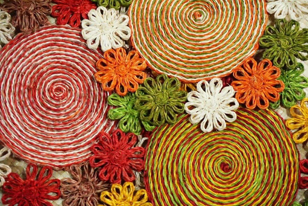 Abaca Centerpiece (Category: Other Home Decor) located in Makati City. Submitted by diyandel (Listing ID 236927228, Image 2). Description: Add colors to your home with these abaca pads that can be used as plant holders or placemats! Measures at 15in in diameter.