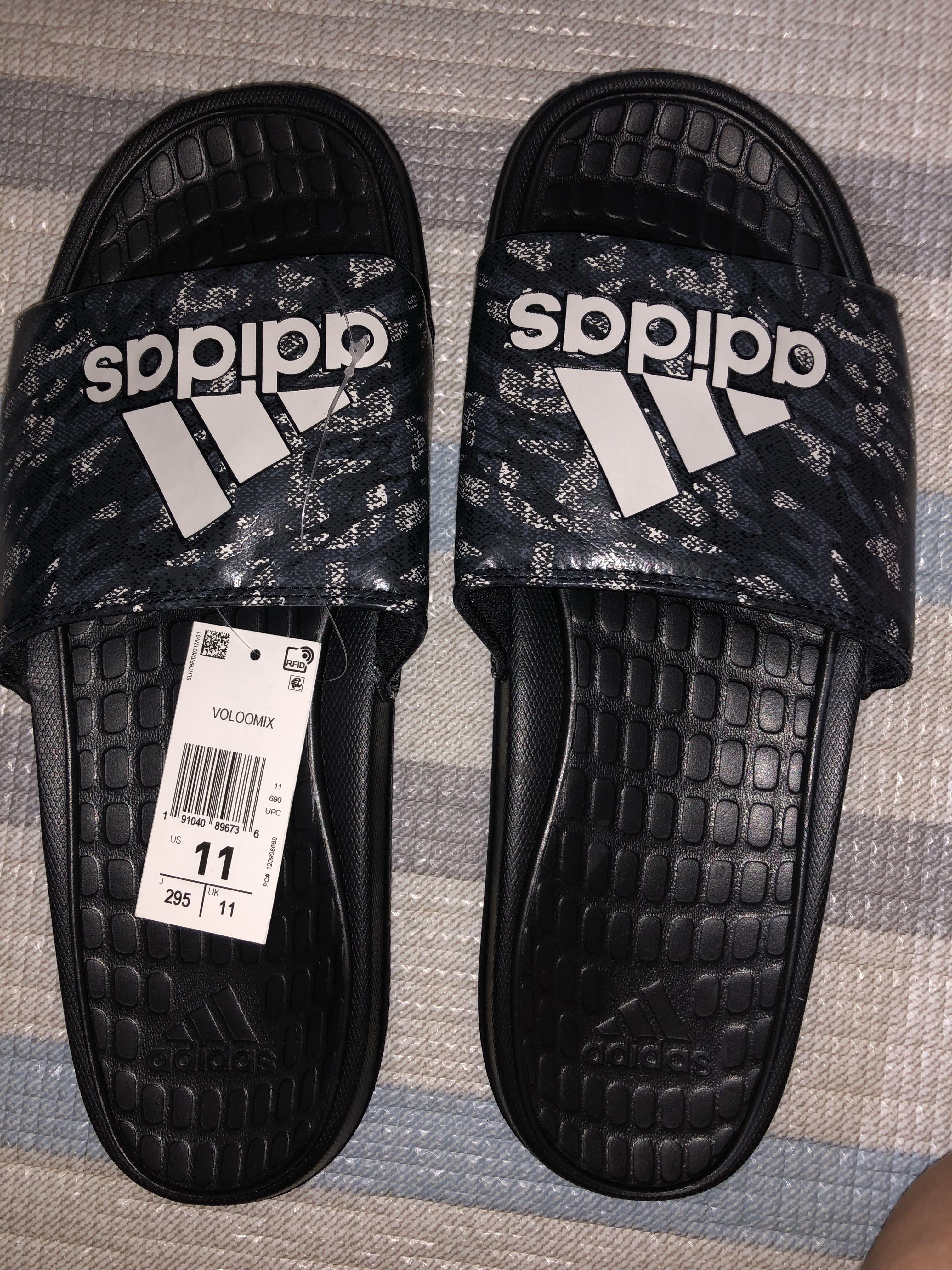 Adidas Voloomix Slides Men's Size 11, Men's Fashion, Footwear, Slippers \u0026  Sandals on Carousell